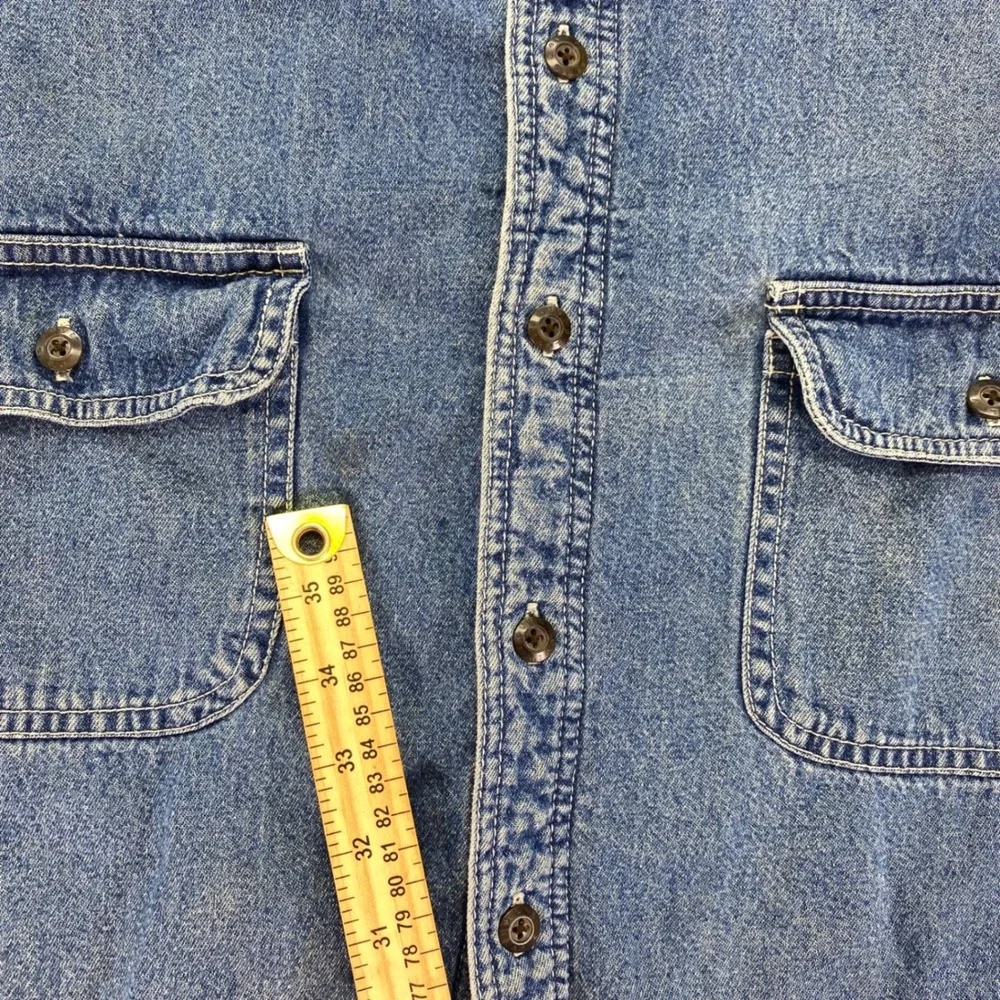 Levi Strauss Denim Shirt Mens XXL Blue Blanket Lined Plaid Workwear Shacket Read - Picture 10 of 14